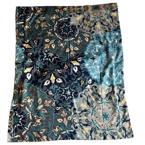 Modern Threads Standard Pillow Shams Teal Blue Floral Paisley Set Of Two 26x20